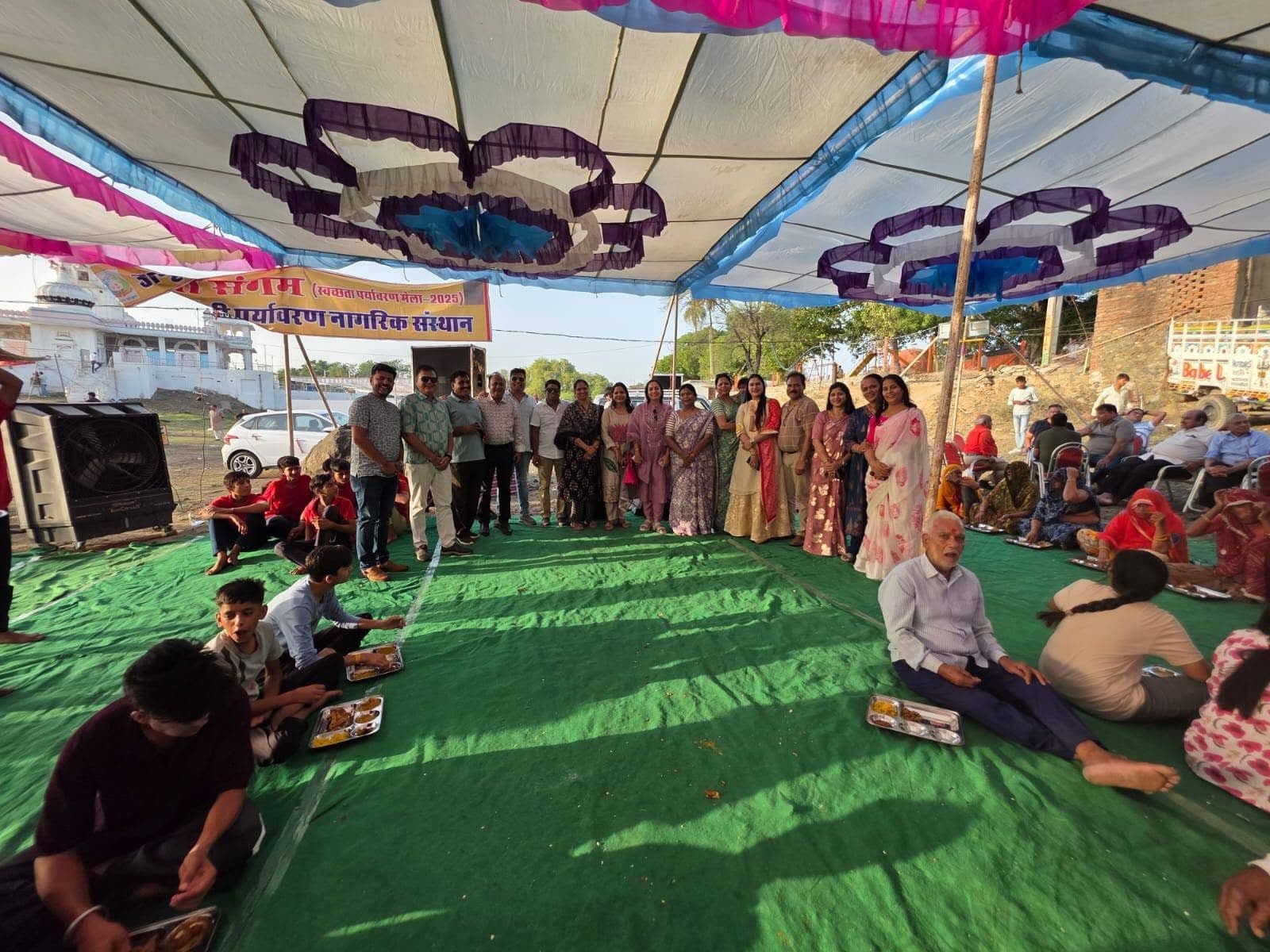 भीलवाड़ा के चावंडिया में डिस्पोजल फ्री सहभोज का आयोजन